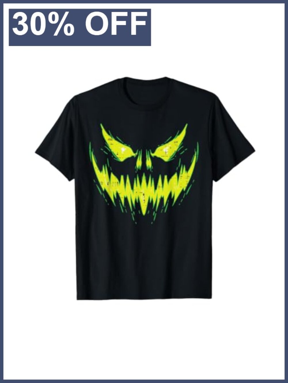 Scary Pumpkin Jack O Lantern Face Halloween Tee